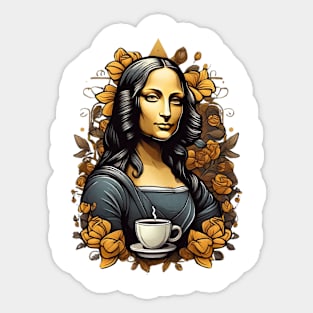 Mona Lisa Coffe time Sticker